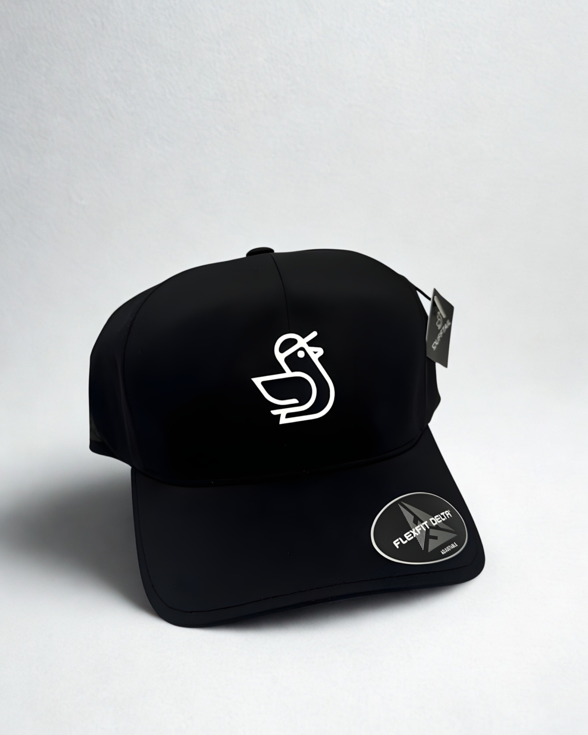 Premium Icon Black Cap - White Logo (The Kiwi) - Dufftail