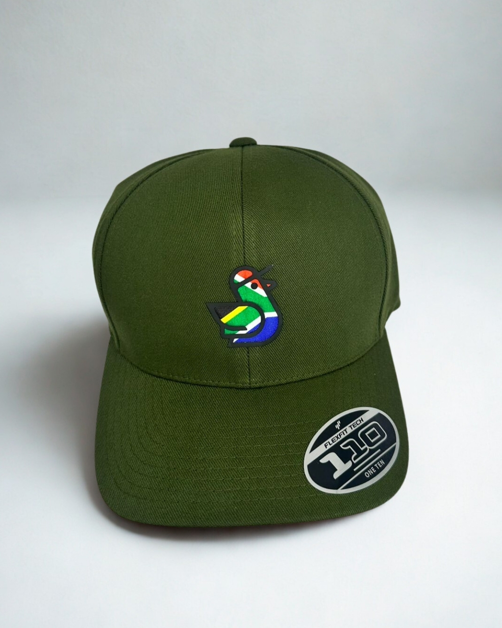 Premium 110 Icon Olive Green Cap - SA Flag Insert Logo - Image 2