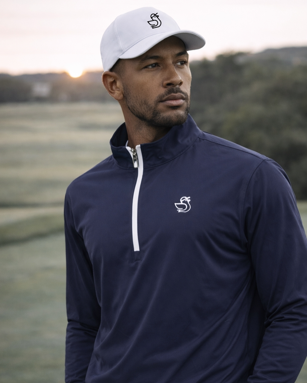 Lightweight Navy 1/4 Zip Jacket