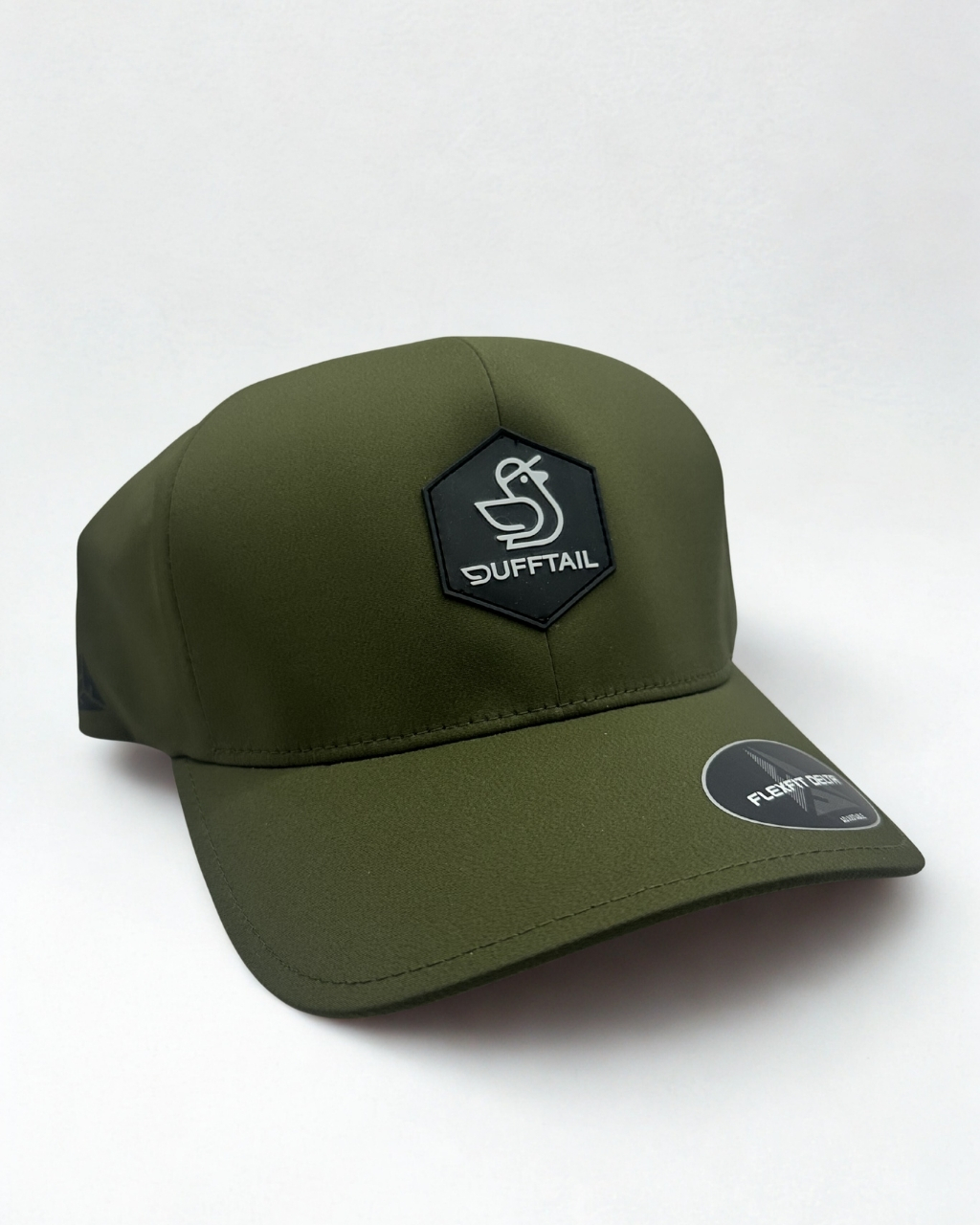 Premium Icon Olive Green Cap - Hexagon Badge