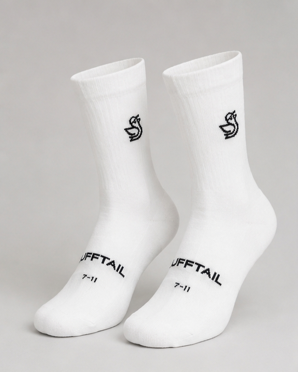 Dufftail Mid-Calf Crew Socks - White